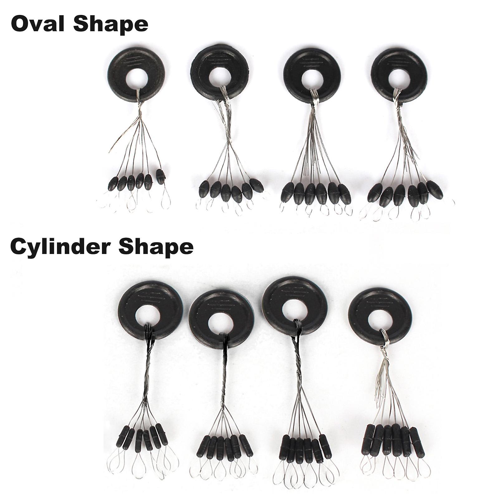 10pcs Fishing Stoppers Black Rubber Stopper Fishing Space Beans Carp Fishing Float Cylinder Shape L