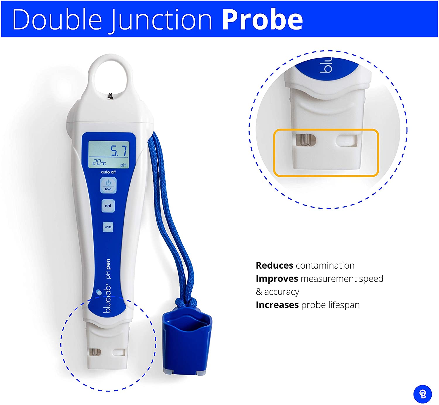 Bluelab PENPH pH Pen， for Hydroponic System and Indoor Plant Grow， White