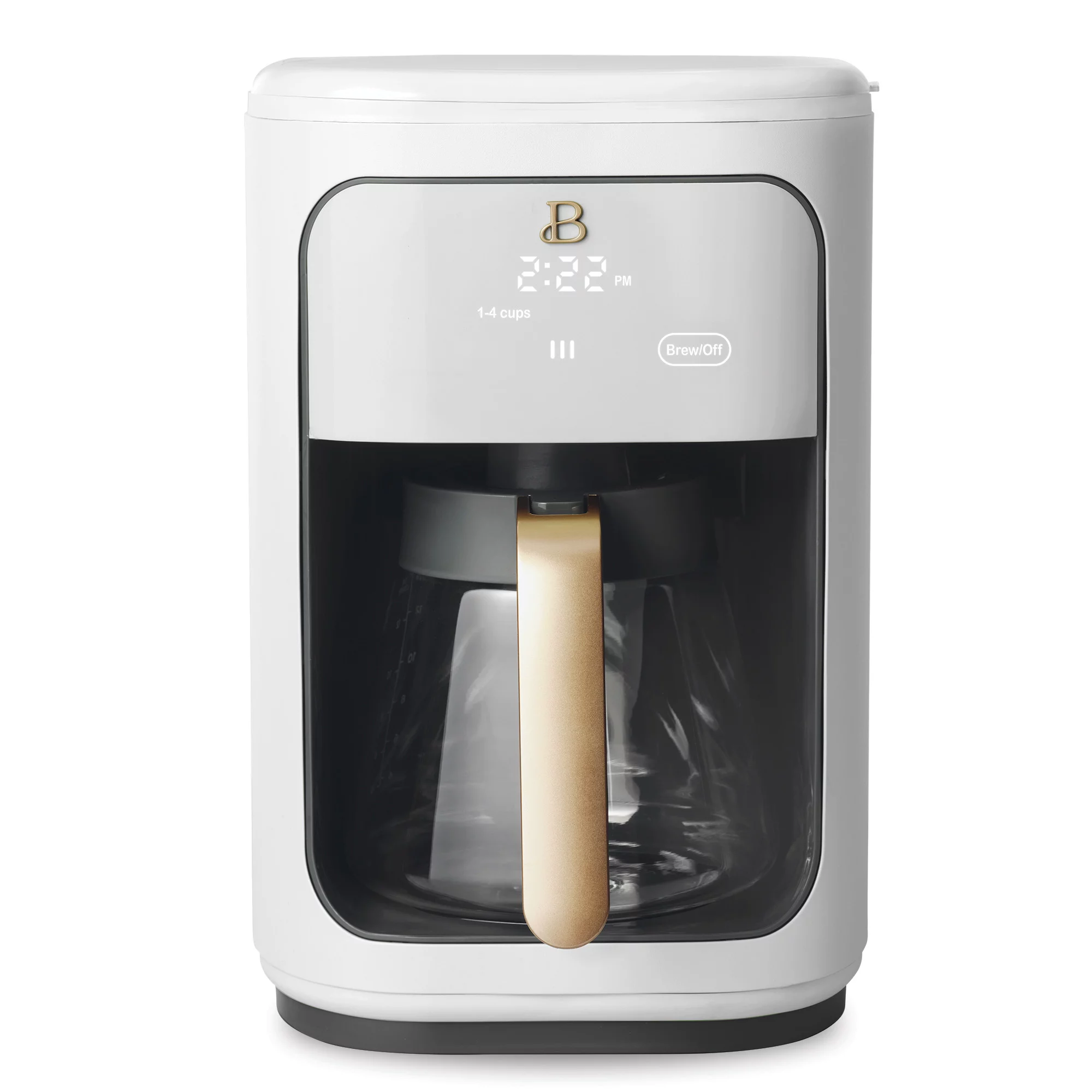 Beautiful 14 Cup Programmable Touchscreen Coffee Maker， White Icing by Drew Barrymore