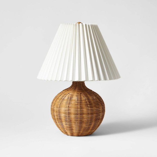 Natural Wicker Table Lamp Brown Designed With Studio Mcgee