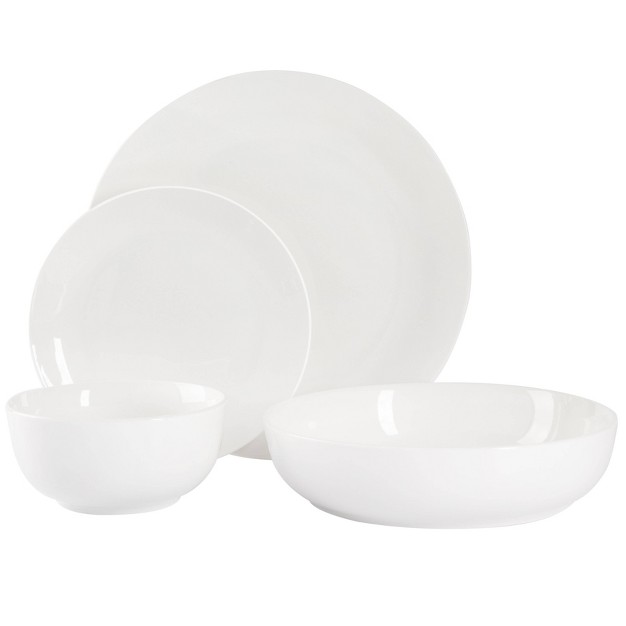 16pc Ceramic Gracious Dining Dinnerware Set White Gibson Home