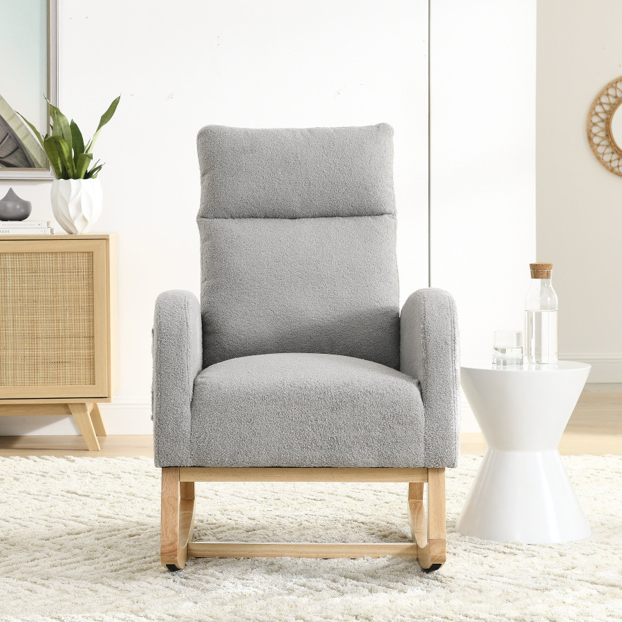 Accent High Backrest Lounge Arm Rocking Chair With Two Side Pocket   Transitional   Rocking Chairs   by Miron Demid LLC  Houzz