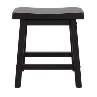 HomeSullivan Black Saddle Seat 18-Inch Backless Stools (Set Of 2) 405302BK-18(3A)