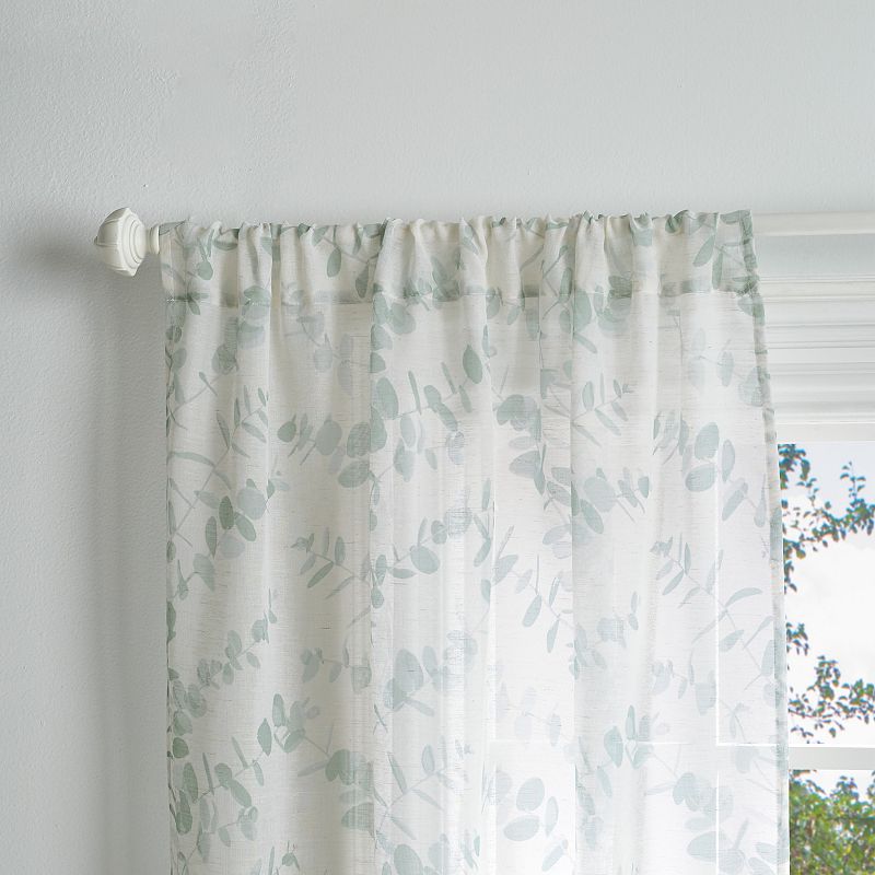 Martha Stewart Eucalyptus Poletop 2 Window Curtain Panels