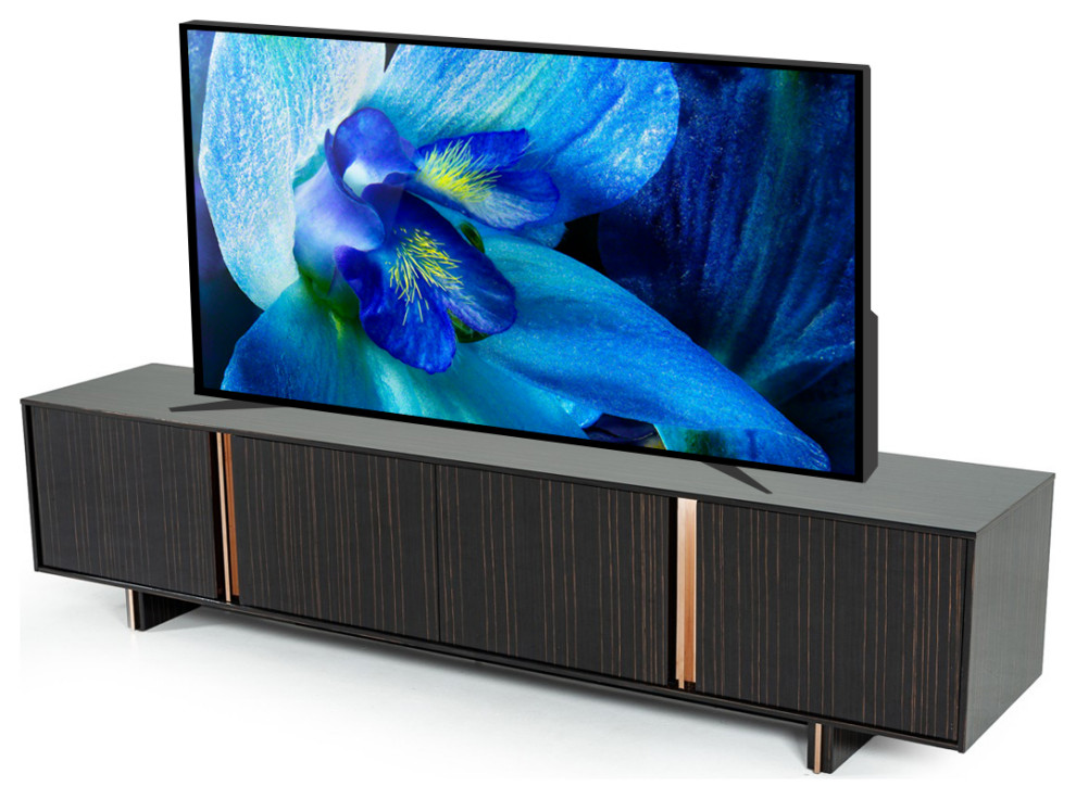 Lebowski TV Stand  Black Media Cabinet  87 quotRosegold TV Storage Casegood   Modern   Entertainment Centers And Tv Stands   by mod space furniture  Houzz