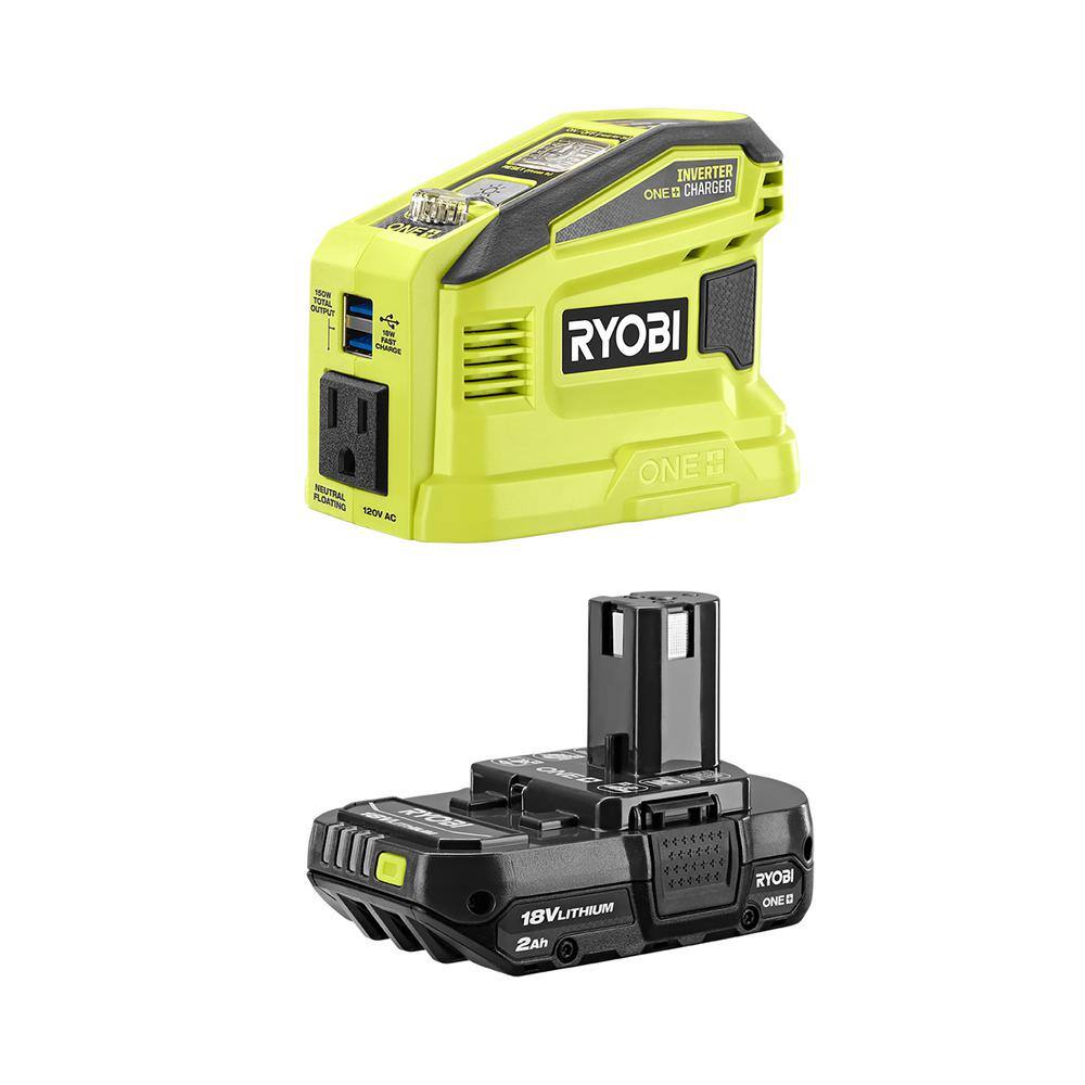 RYOBI 150-Watt Push Start Power Source and Charger for ONE+ 18-Volt Battery with 2.0 Ah Battery RYi150C