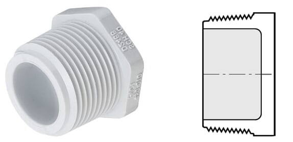 PVC Fittings 450010 Sch. 40 PVC Plug 1 in. MPT  45...