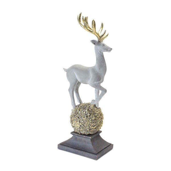 18 Winter Deer on Orb Tabletop Christmas Figurine