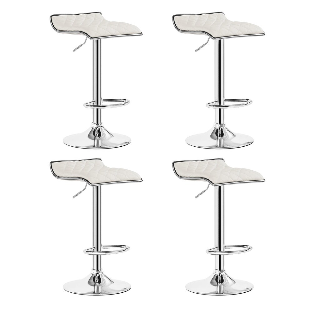 Javlergo Set of 4 Adjustable Swivel Bar Stools Counter Height Bar Chair with Footrest  Dark Gray