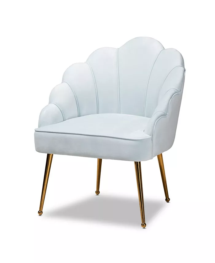 Furniture Furniture Cinzia Glam and Luxe Upholstered Seashell Shaped Accent Chair