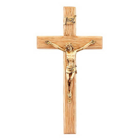 Jeweled Cross JC 637 K 6 1/4 Oak Crucifix