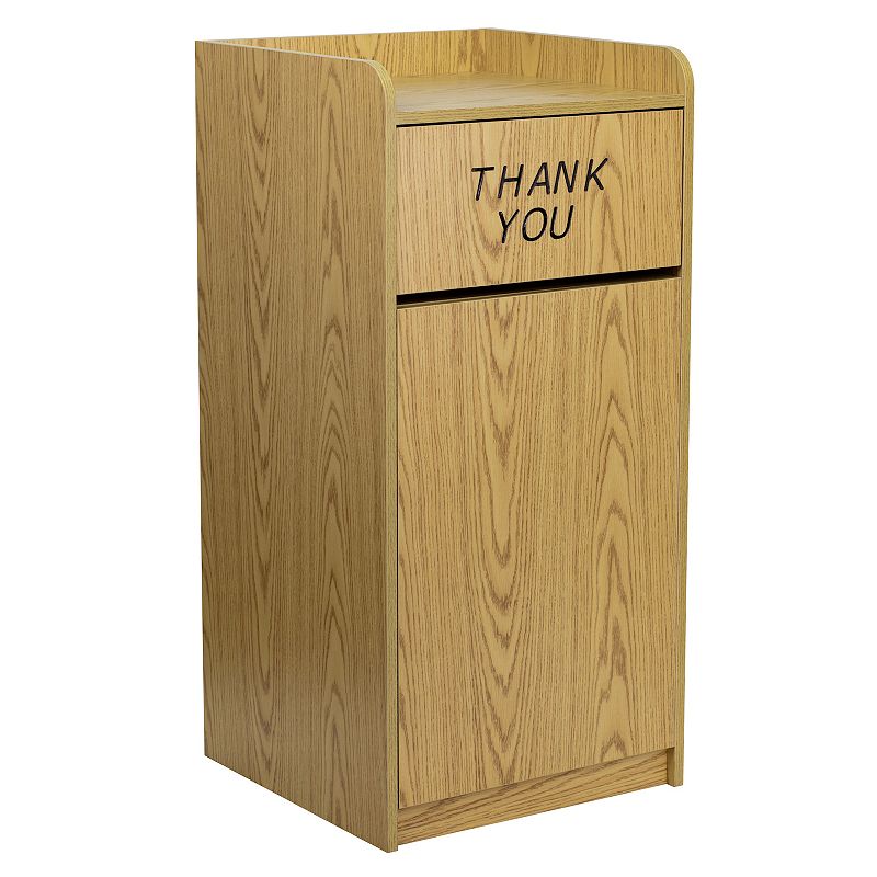 Emma and Oliver Wood Tray Top Thank You Restaurant Food Court Receptacle