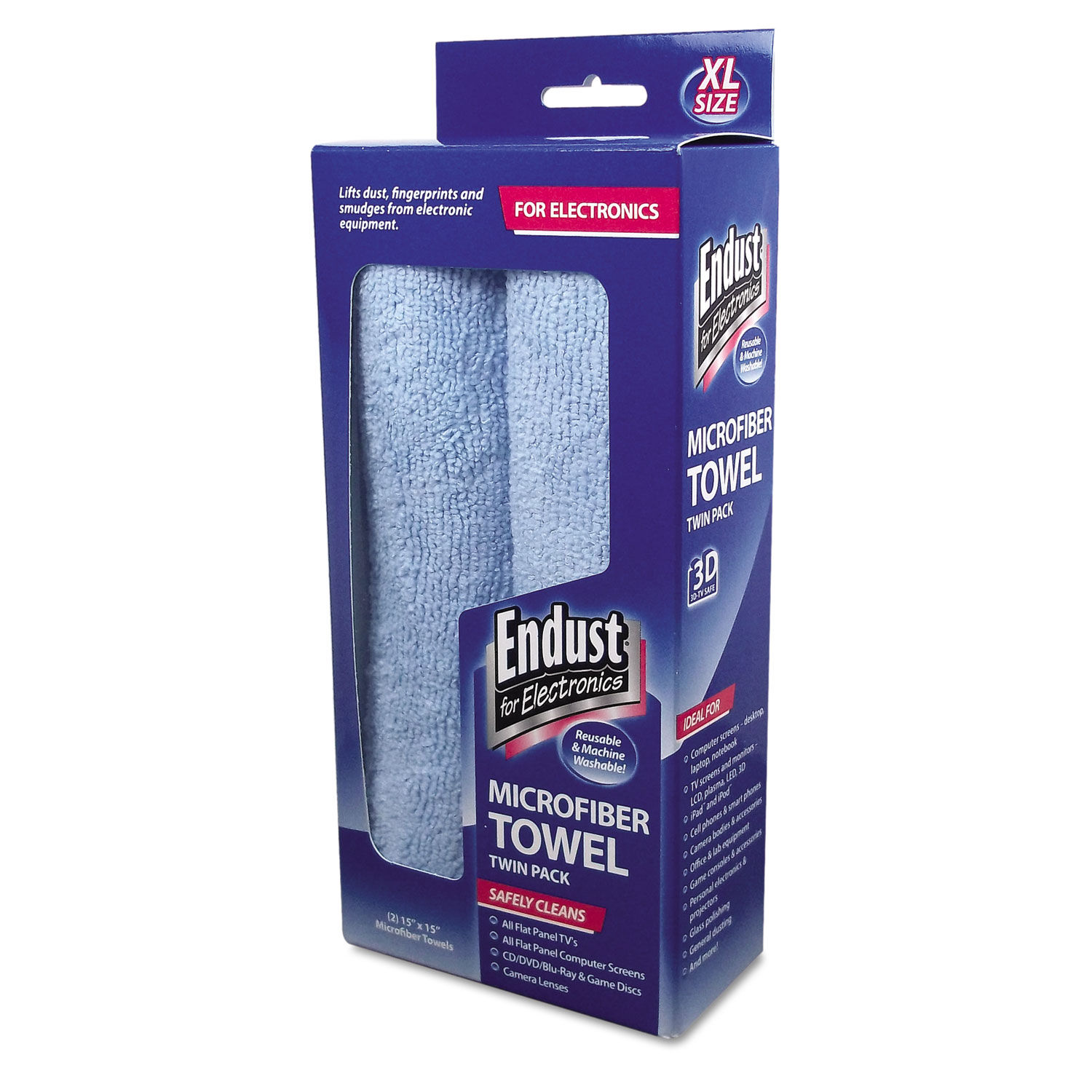 Large-Sized Microfiber Towels Two-Pack by Endustandreg; for Electronics END11421