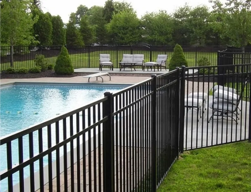 Factory supply black iron portable fence around swimming pool for child swimming pool fence