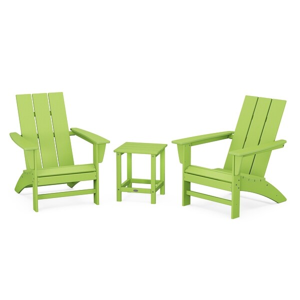 POLYWOOD Modern 3Piece Adirondack Set with Long Island 18