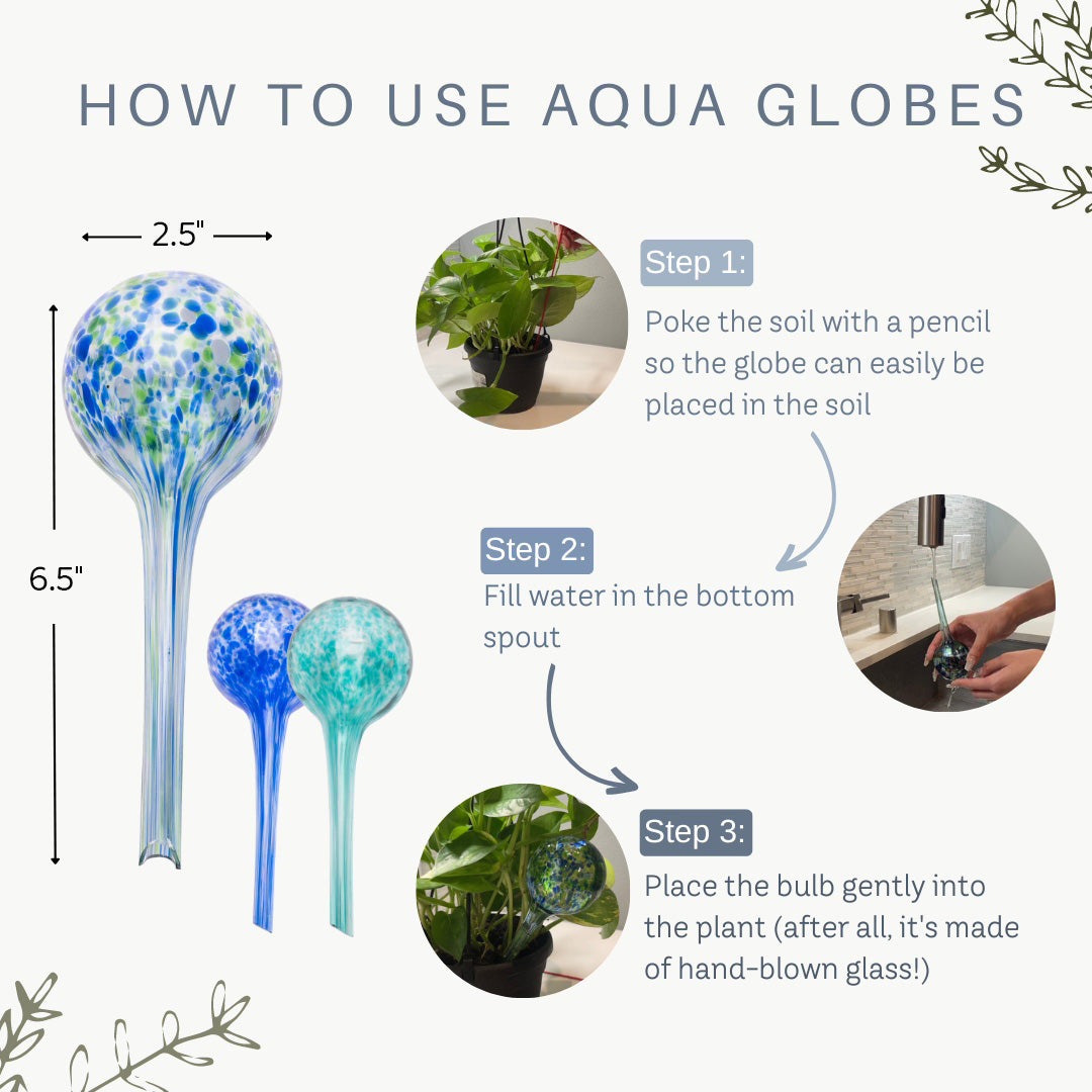 Imperial Home Watering Aqua Globes for Plants - Set of 3