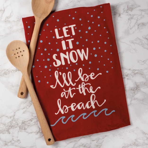 Decorative Towel Let It Snow I x27 m At The Beach 100 Cotton Kitchen Ocean Sand 100526