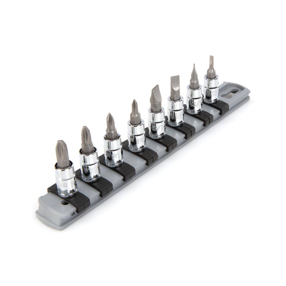 TEKTON 14 in. Drive PhillipsSlotted Bit Socket Set (8-Piece) SHB90104