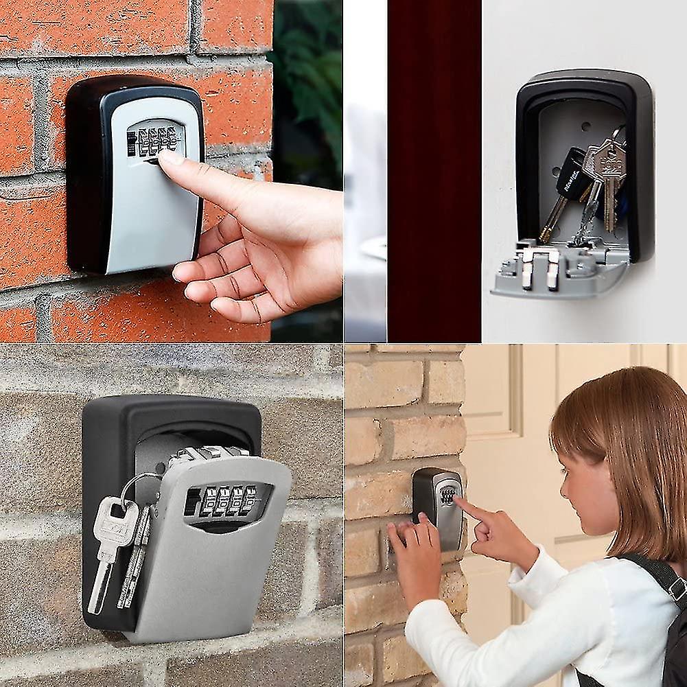 Secure Key Closet Box Lock 4-digit Combination Key Safe Wall-mounted Outdoor And