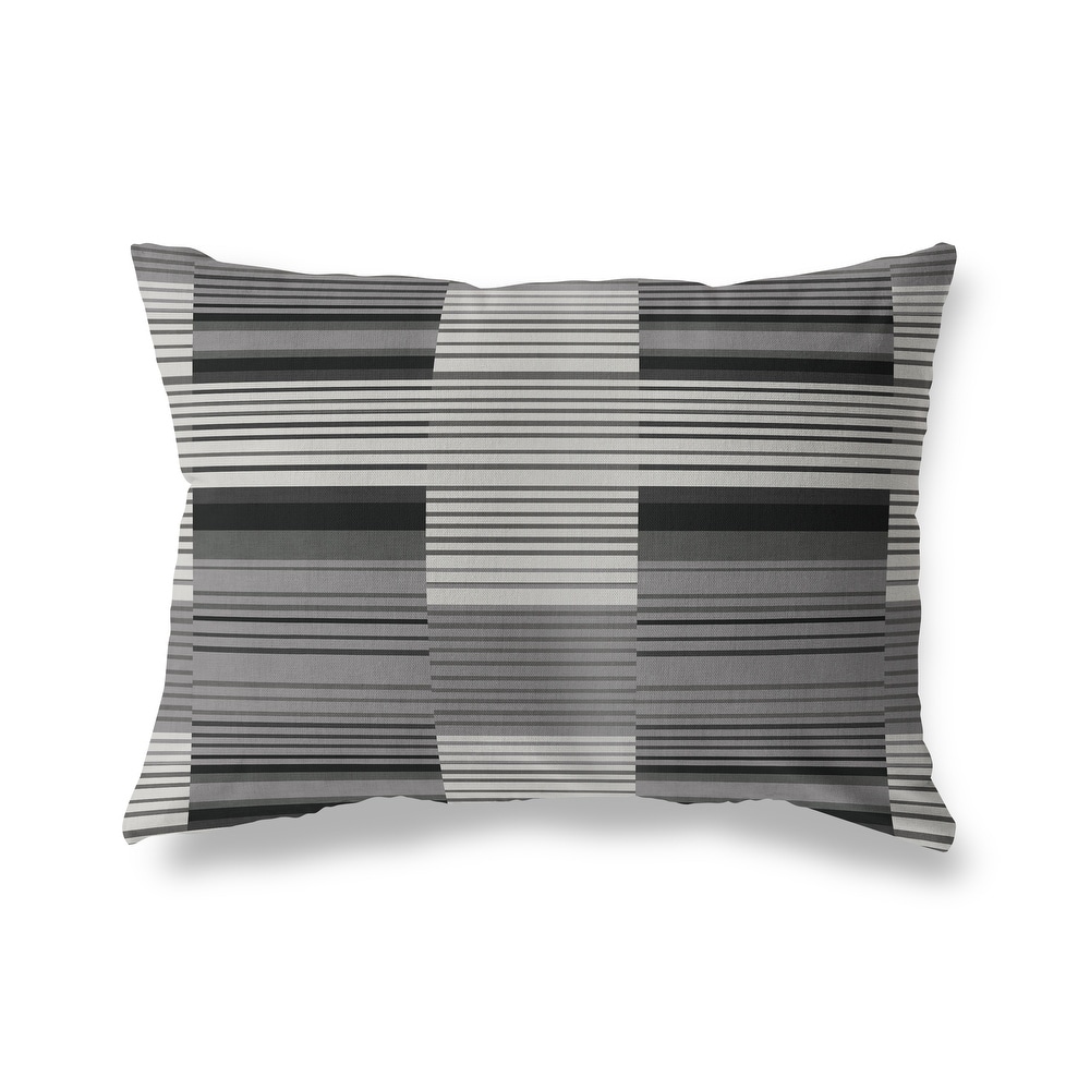 BAUHAUS STRIPE GREY IndoorOutdoor Pillow By Becky Bailey