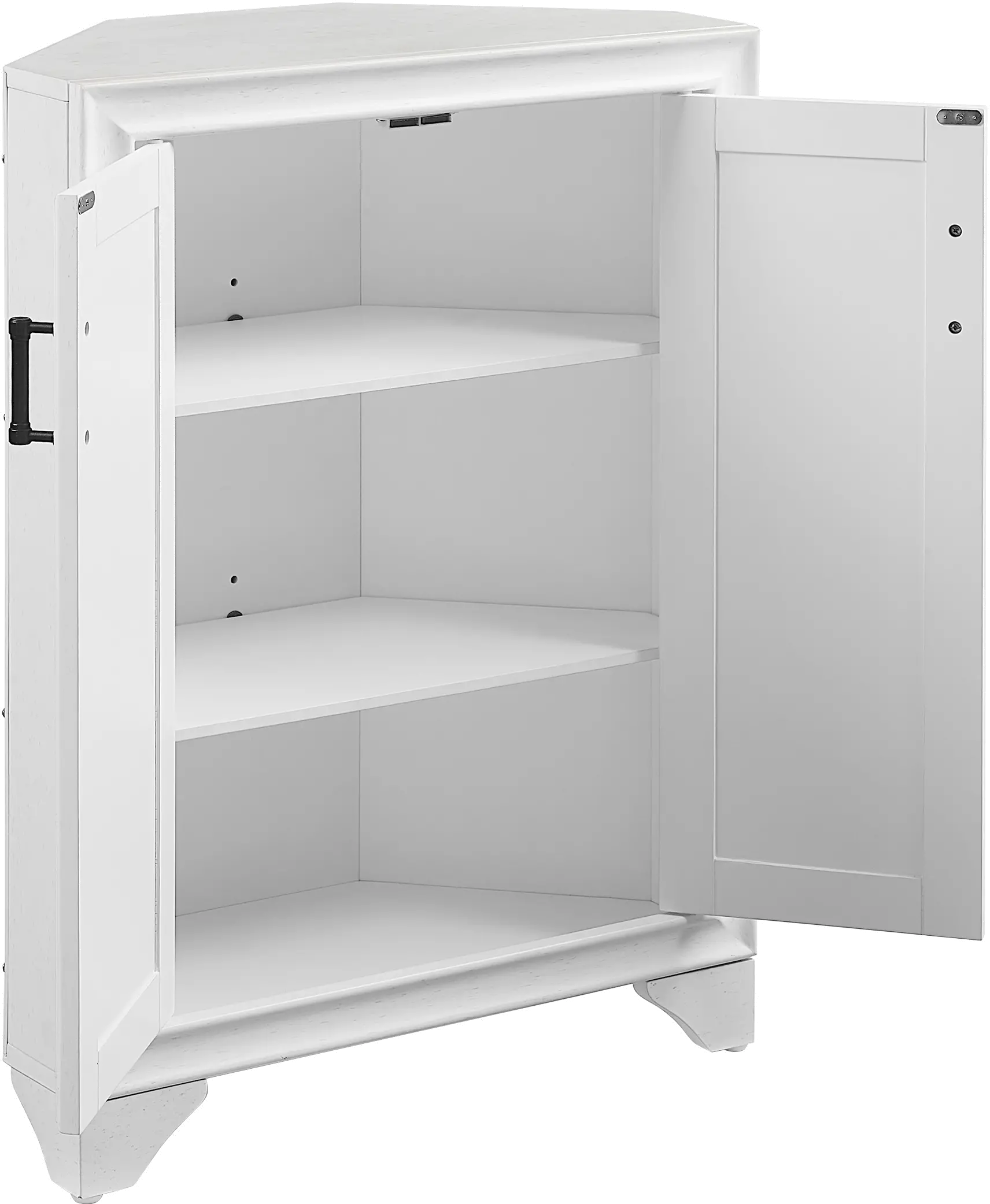 Tara White Corner Storage Cabinet