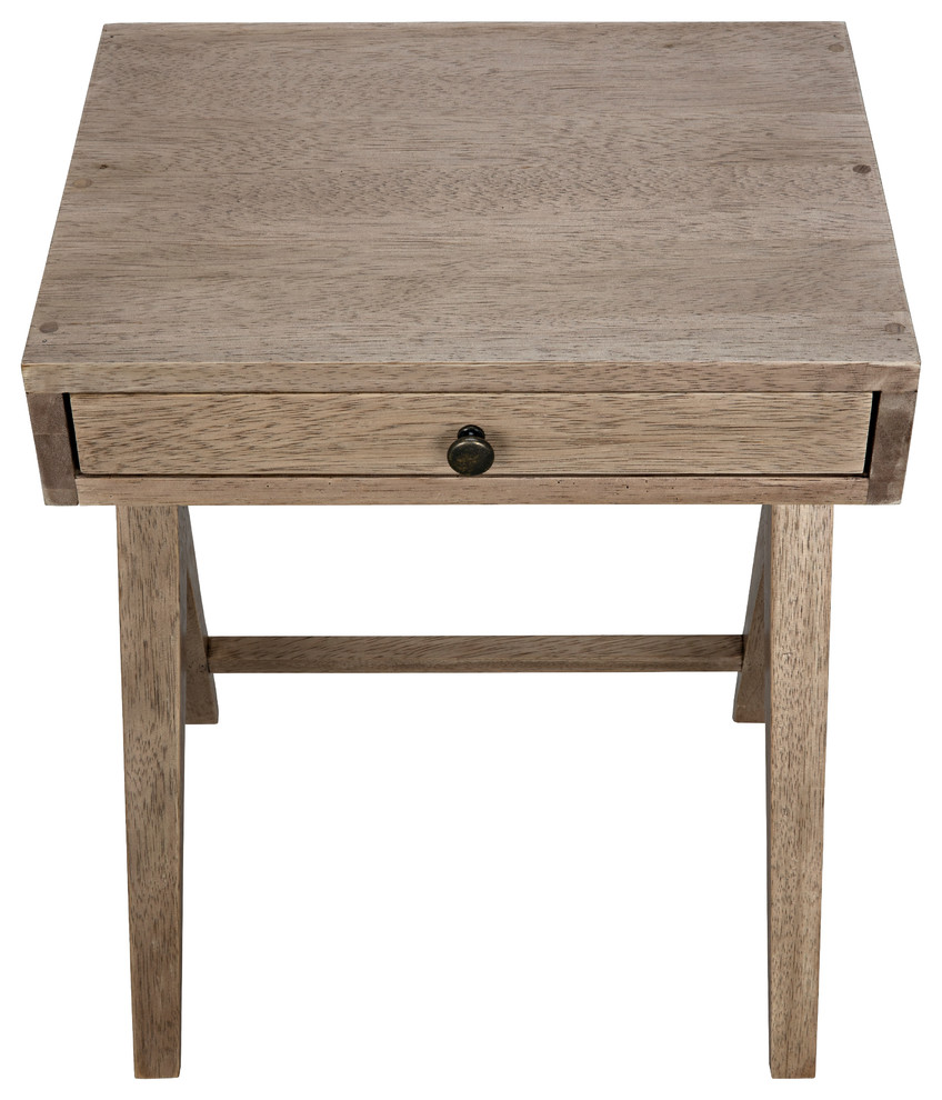 Peter Side Table  Washed Walnut   Transitional   Side Tables And End Tables   by HedgeApple  Houzz