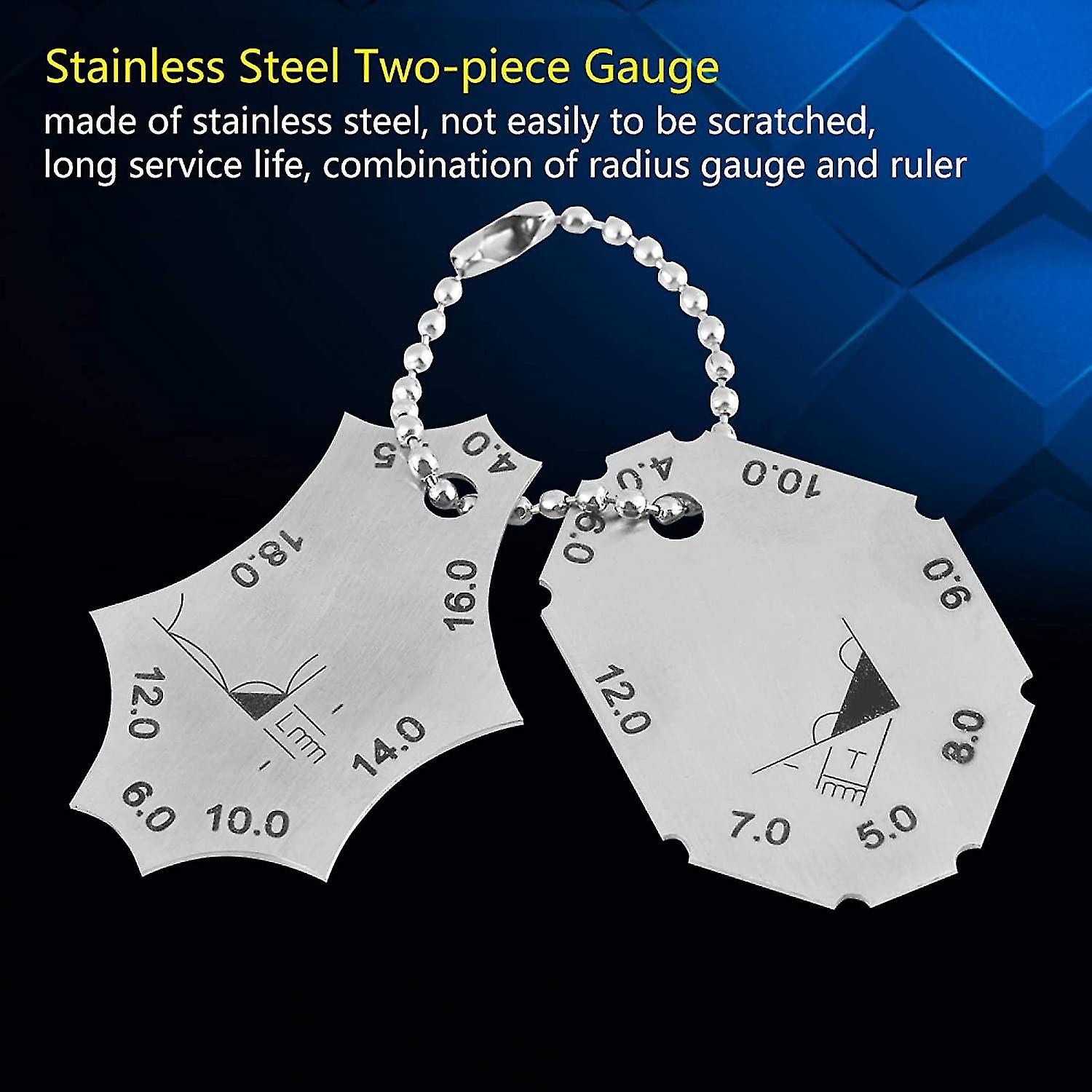 Weld Gauge， Leg Length Gauge， Throat Depth， T-joint， Fillet Weld Ruler， Two Pieces， High Quality Stainless Steel， One Piece