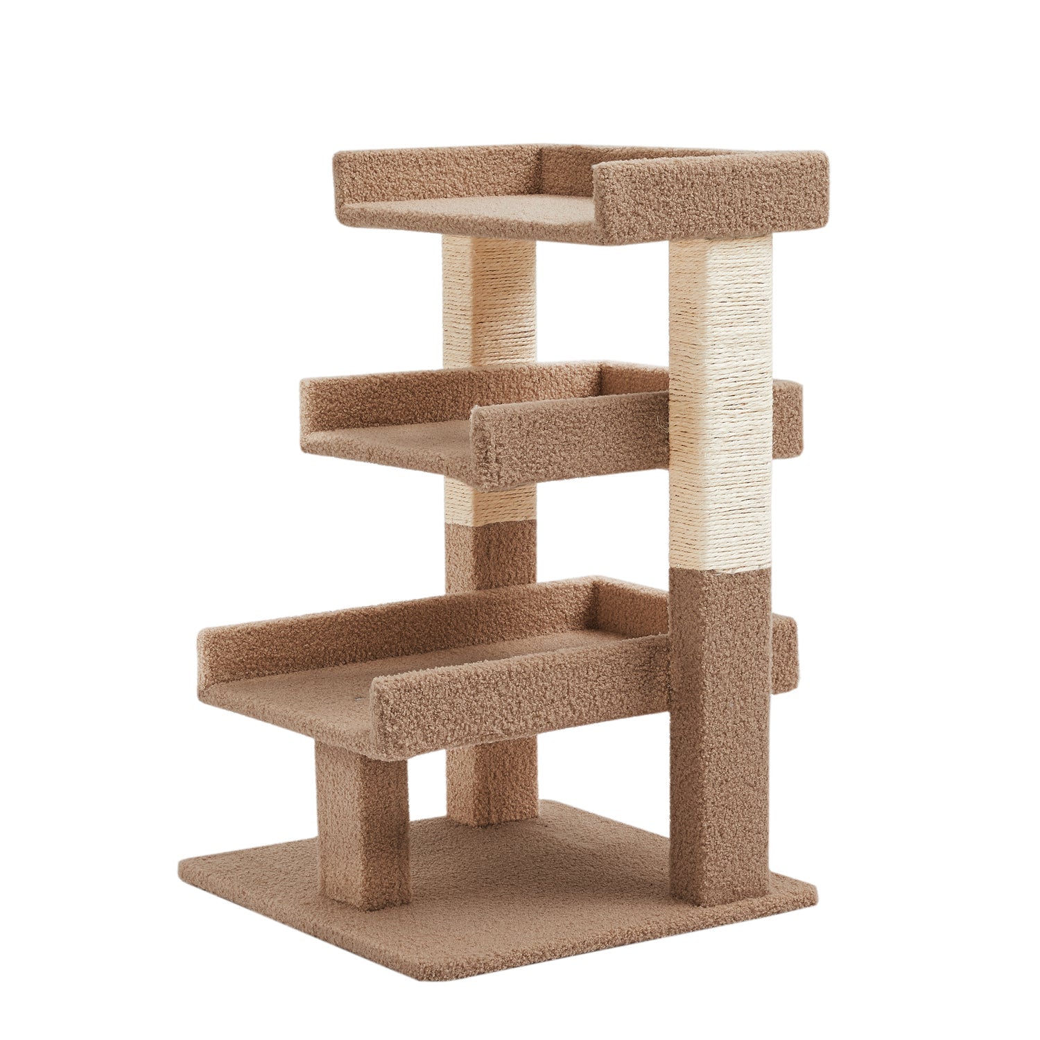 Naomi Home Cat Tree for Indoor Cats, Multi-level Cat Furniture with Condo Kitten Tower Kitty Stand Play House-Color: Beige