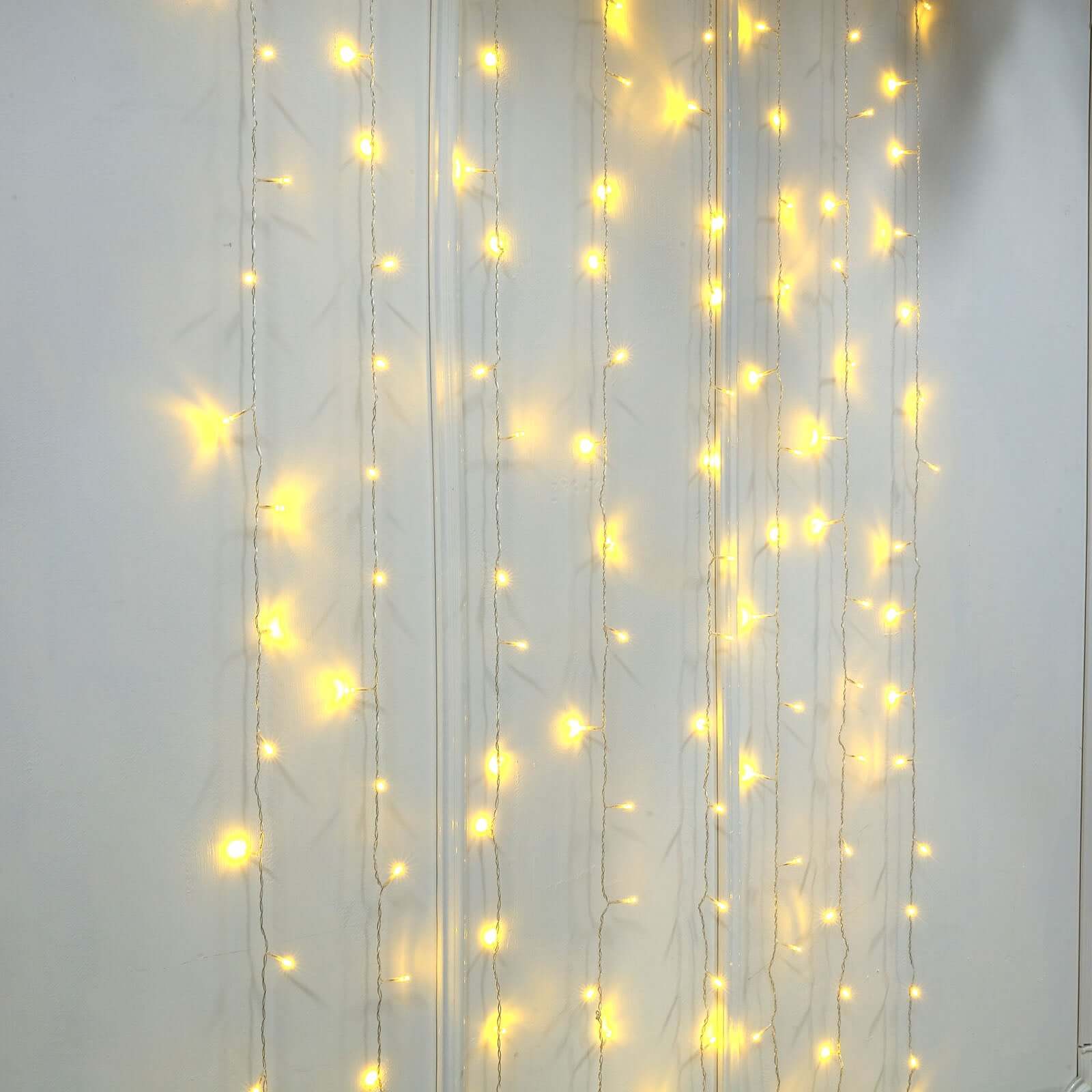 Warm White 192 LED Icicle Curtain Fairy String Lights with 8 Modes 5ftx8ft