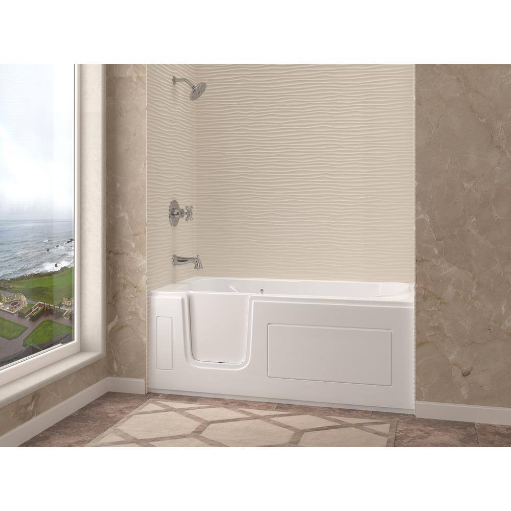 Universal Tubs HD Series 60 in. Left Drain Step-In Walk-In Soaking Bath Tub with Low Entry Threshold in White HDSI3060LWS