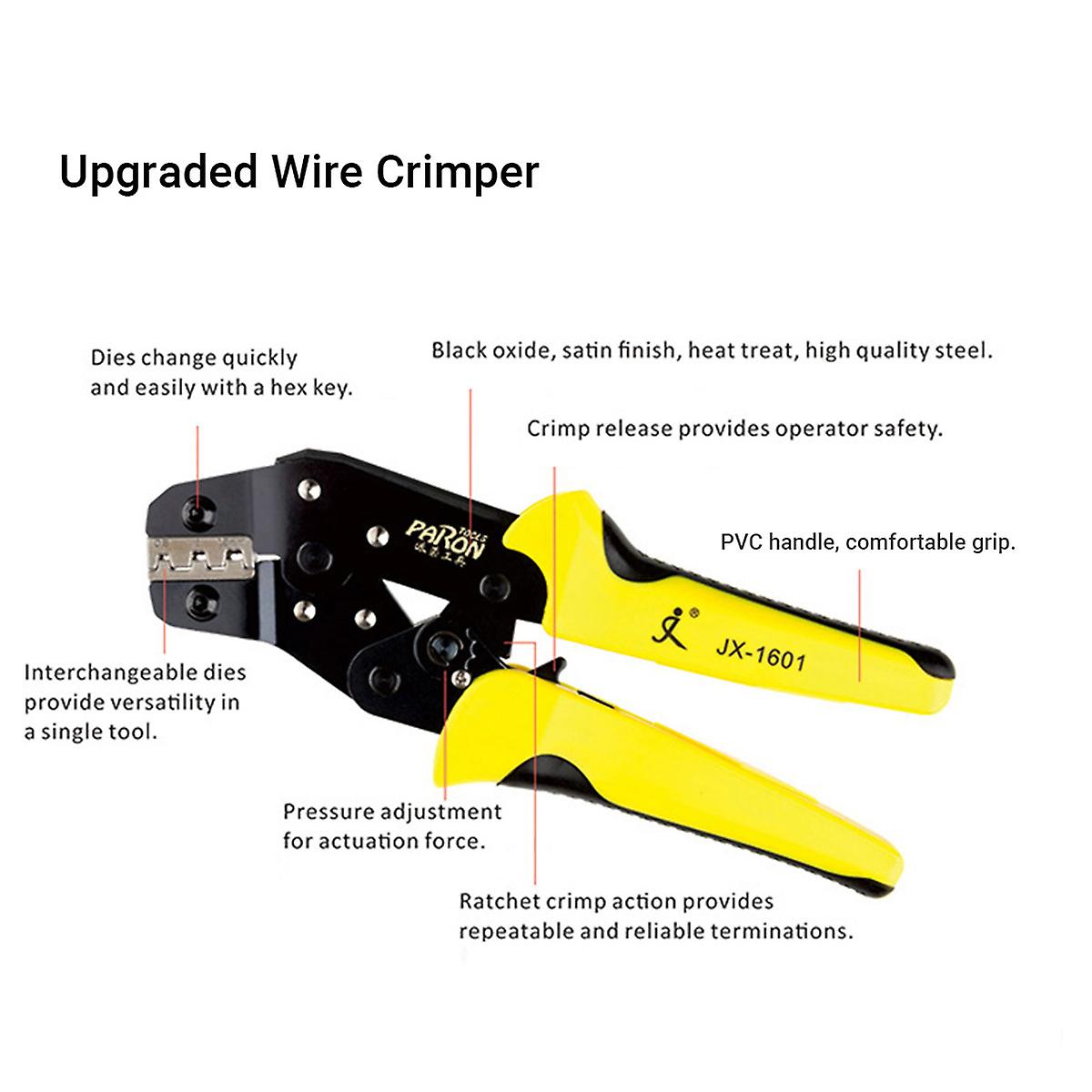 Paron Professional 4 In 1 Wire Crimper With Cord End Terminals Engineering Ratcheting Terminal Crimping Pliers Crimper Tool Kit With Automatic Duck-bi