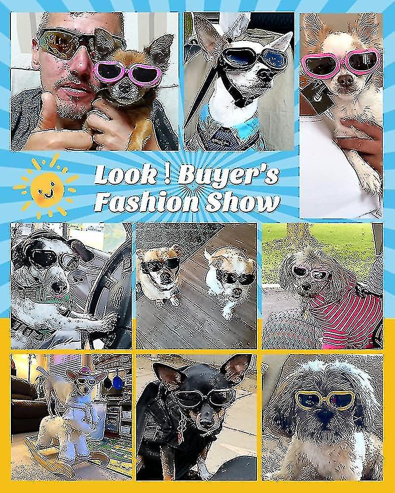 Dog Sunglasses Uv Safety Glasses， Dog Windproof and Anti-fog Goggles