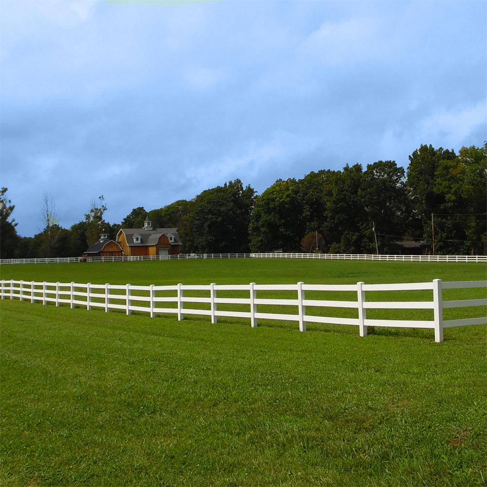 Weatherables 4 ft. H x 8 ft. W 3-Rail Vinyl Fence Panel EZ Pack PWHF-THD3RAIL6.5-1.5x5.5