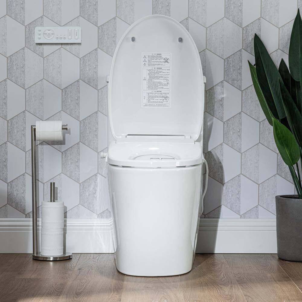 Casta Diva CD-BT03 Elongated Bidet Toilet Combo Dual Flush 0.91.28GPF in White with Advance Smart Bidet Seat CD-BT03