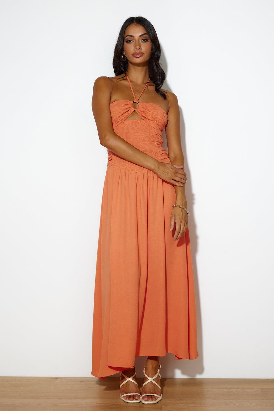 Go Back In Time Maxi Dress Orange