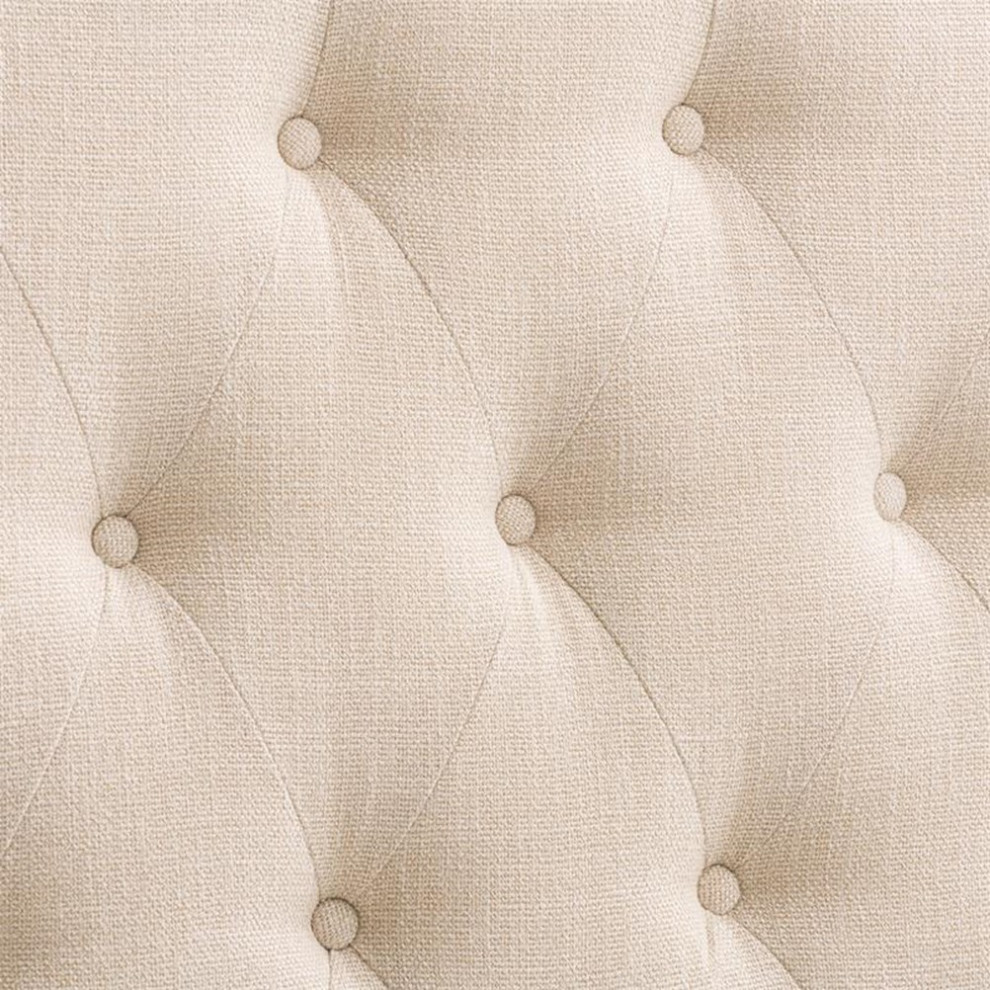 Atlin Designs Tufted Fabric Double/Full Size Headboard in Cream   Transitional   Headboards   by Homesquare  Houzz