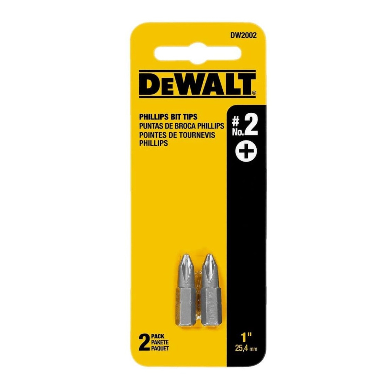 DW Phillips #2 X 1 in. L Screwdriver Bit Heat-Treated Steel 2 pc