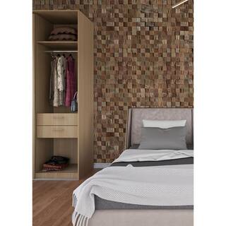 Wallscapes 1 in. x 14 in. x 1 ft. Ristretto Meranti Cube Hardwood Boards (8-pack 11. 16 sq. ft. ) WSWCCUBE-RIS