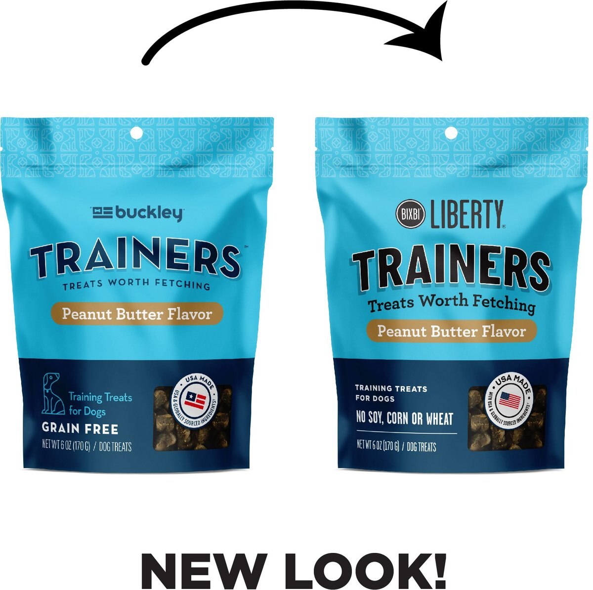 BIXBI Liberty Trainers Peanut Butter Flavor Grain-Free Dog Treats