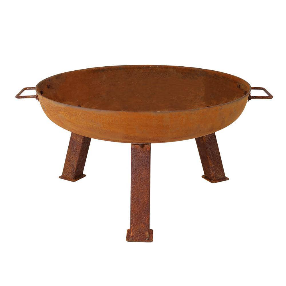 Sunnydaze Decor Rustic 24 in x 15 in Round Cast Iron Wood Burning Fire Pit Bowl in Rust