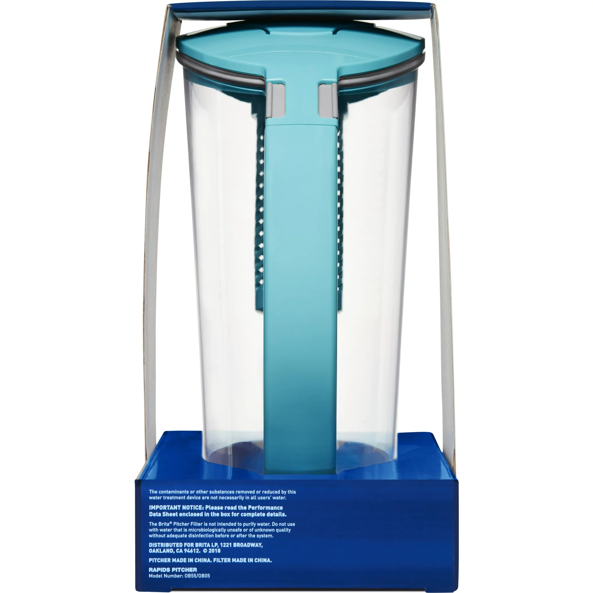 Brita Stream Filter as You Pour Water Pitcher， 10 Cup - Lake Blue