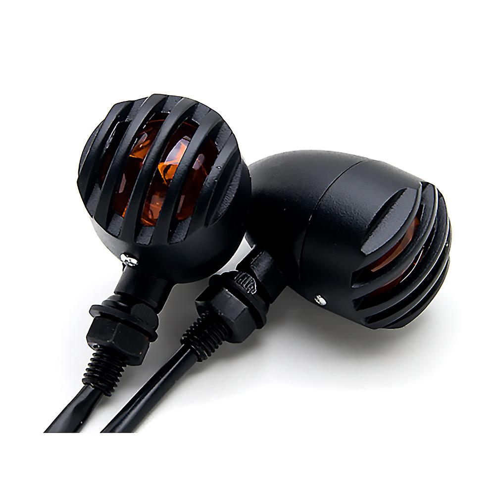 Motorcycle 2 pcs Black Amber Turn Signals Lights Compatible with Harley Davidson FLTR Road Glide Custom