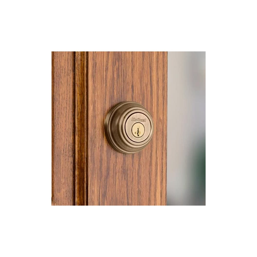 Antique Brass Keyed One Side Single Cylinder Deadbolt ;