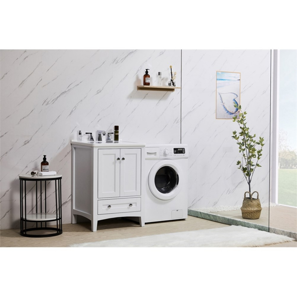 Stufurhome Delia 24 in. x 22 in. White Laundry Utility Sink   Modern   Utility Sinks   by clickhere2shop  Houzz