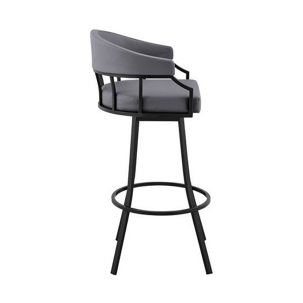 Mayla 26 Inch Swivel Counter Stool， Black Flared Legs - 36 H x 21 W x 21 L Inches