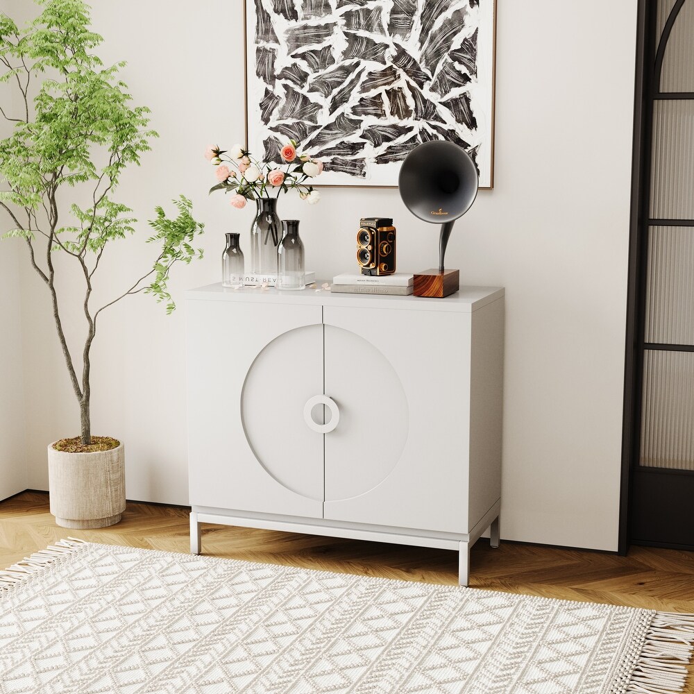 Simple Storage Cabinet with Metal Leg Frame for Living Room Entryway Dining Room