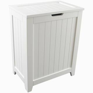 Redmon Contemporary Country White No Additional Features Wood Hamper with Wainscot Panels 5220WH