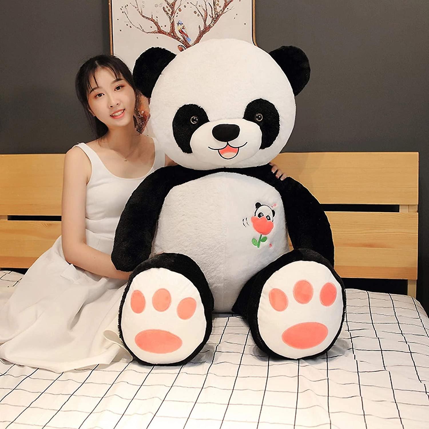 60-100cm Cute Big Panda Plush Toys Sofa Bed Decor Stuffed Cartoon Animals Pillow Soft Lovely Doll For Kids Birthday Xmas Gift