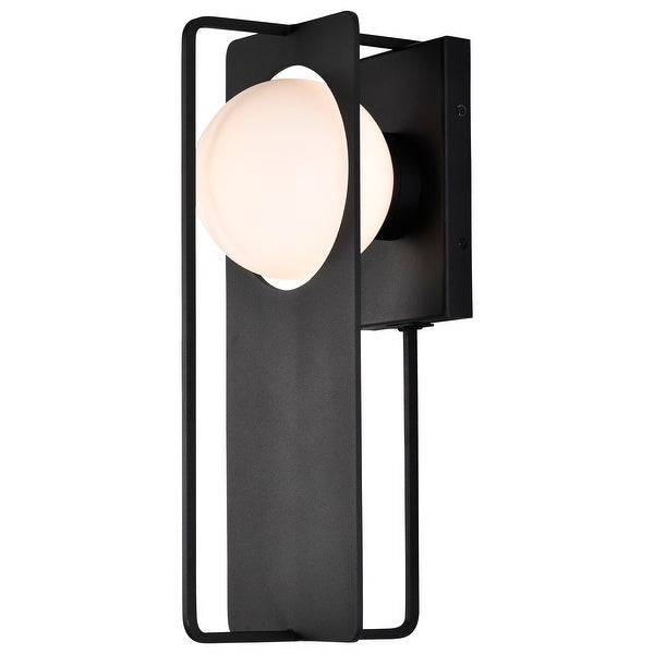 Portal 6W LED Large Wall Lantern Matte Black with White Opal Glass Shopping - The Best Deals on Outdoor Wall Lanterns | 39388233