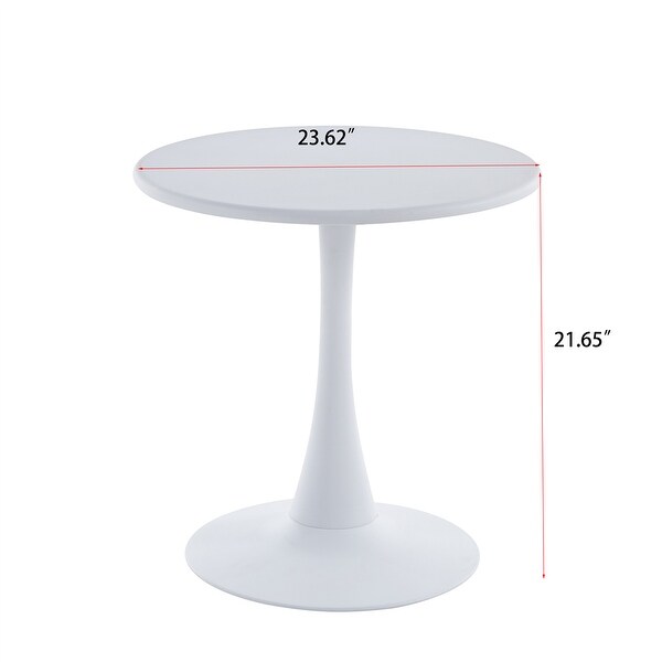 Modern 23.6'' Diameter Solid Metal Base Round End Table